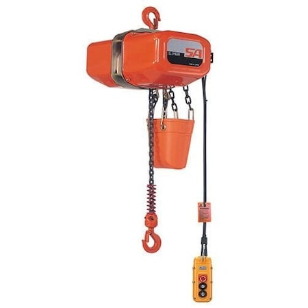 Electric Chain Hoist, Sa Series, 05 Ton, 20 Ft Lift, Galvanized Load Chain